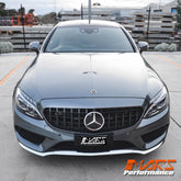 Black AMG C63 Panamericana Style Front Bumper Bar Grille Grill Bodykit for Mercedes-Benz 2015-2018 C-Class W205 Sedan & C205 Coupe